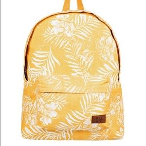 Roxy yellow floral sugar canvas backpack